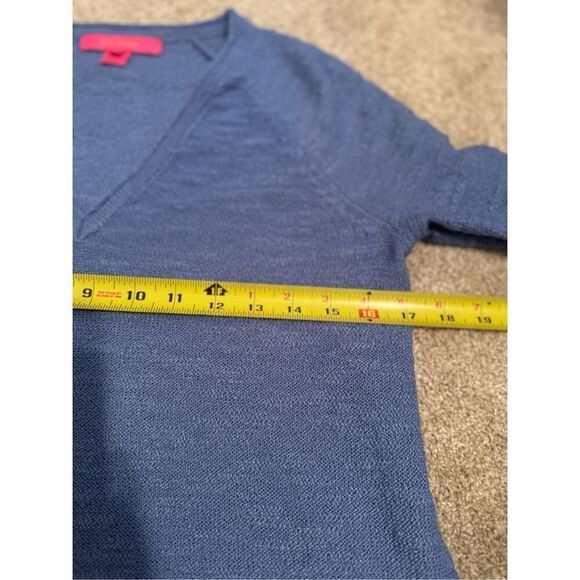 Lilly Pulitzer Blue V-neck Blouse/ Sweater With Tassels- Small - GREAT CONDITION - Picture 6 of 10